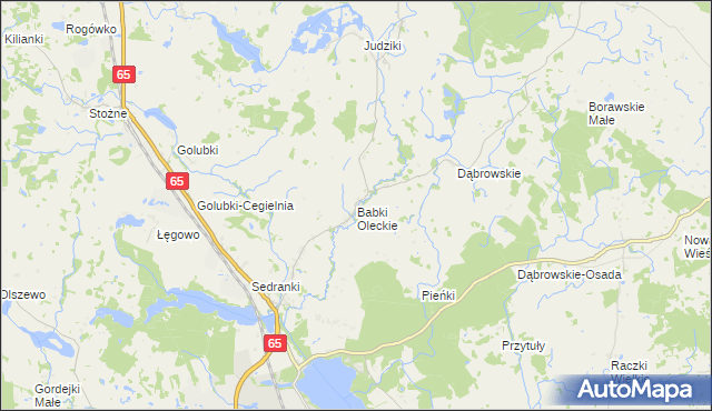 mapa Babki Oleckie, Babki Oleckie na mapie Targeo