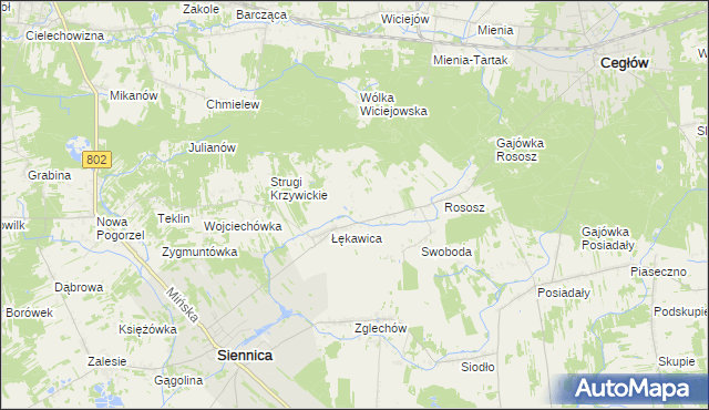mapa Budy Łękawickie, Budy Łękawickie na mapie Targeo