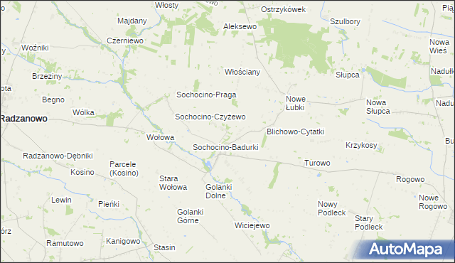 mapa Chlebowo gmina Bulkowo, Chlebowo gmina Bulkowo na mapie Targeo
