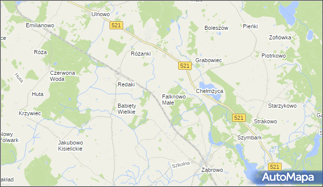 mapa Falknowo Małe, Falknowo Małe na mapie Targeo