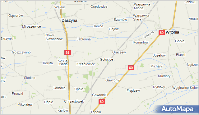 mapa Gołocice, Gołocice na mapie Targeo