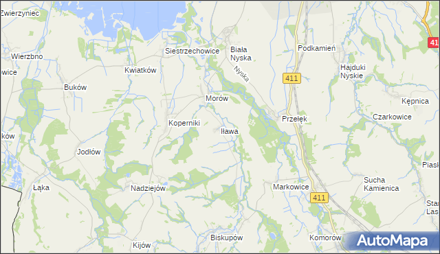 mapa Iława gmina Nysa, Iława gmina Nysa na mapie Targeo