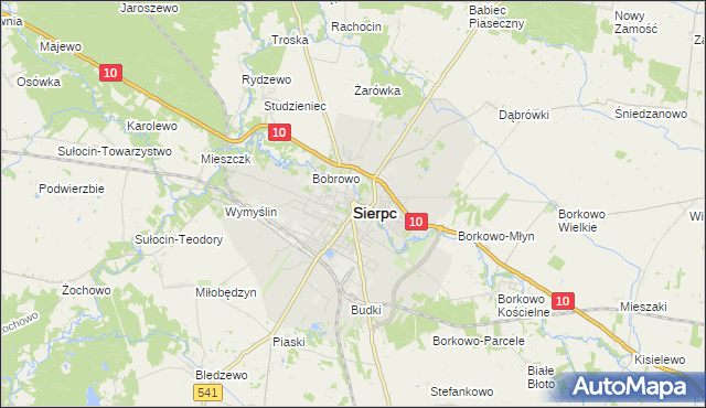 mapa Sierpc, Sierpc na mapie Targeo