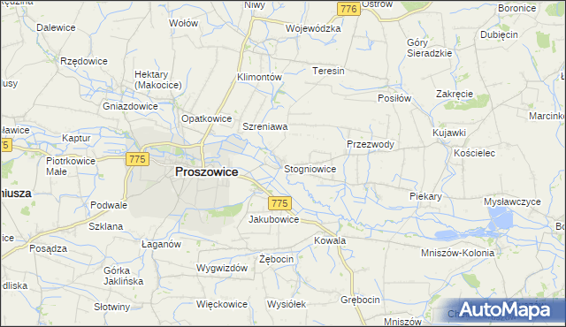 mapa Stogniowice, Stogniowice na mapie Targeo