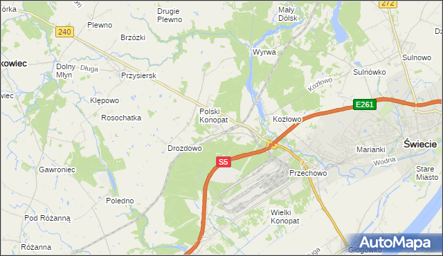 mapa Terespol Pomorski, Terespol Pomorski na mapie Targeo