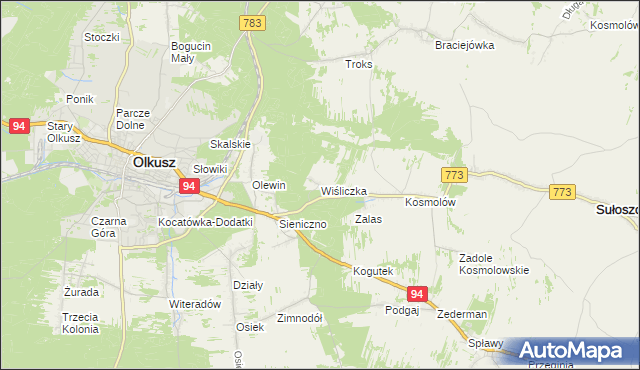 mapa Wiśliczka, Wiśliczka na mapie Targeo