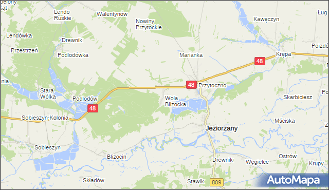 mapa Wola Blizocka, Wola Blizocka na mapie Targeo