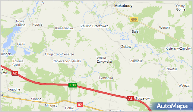 mapa Wólka Żukowska, Wólka Żukowska na mapie Targeo