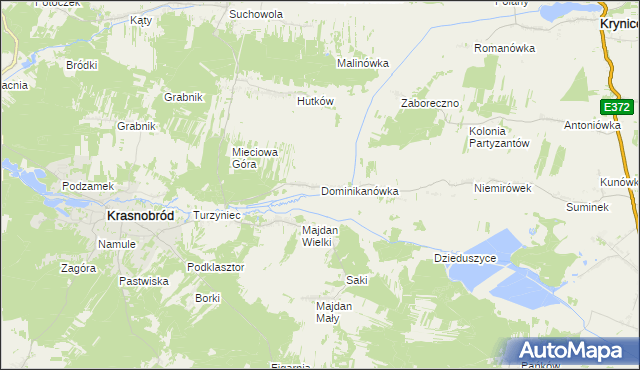 mapa Dominikanówka, Dominikanówka na mapie Targeo