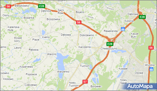 mapa Karczemki gmina Szemud, Karczemki gmina Szemud na mapie Targeo