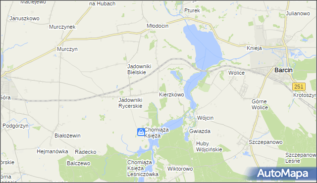 mapa Kierzkowo gmina Żnin, Kierzkowo gmina Żnin na mapie Targeo