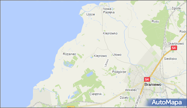 mapa Klejnowo, Klejnowo na mapie Targeo