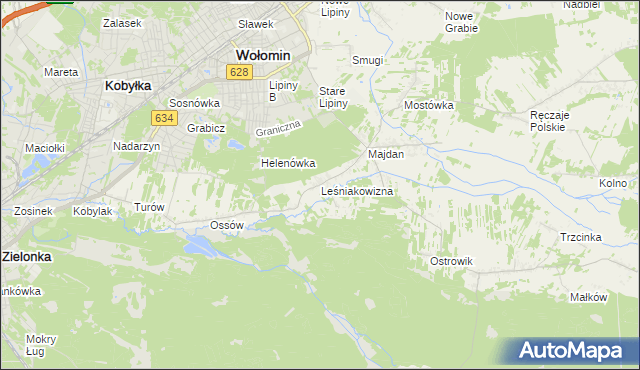 mapa Leśniakowizna, Leśniakowizna na mapie Targeo