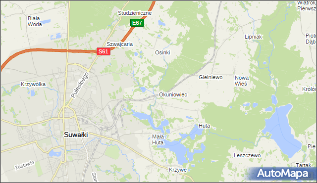 mapa Okuniowiec, Okuniowiec na mapie Targeo