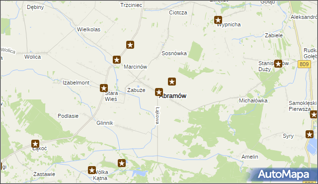 mapa Abramów powiat lubartowski, Abramów powiat lubartowski na mapie Targeo