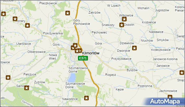 mapa Adamczowice, Adamczowice na mapie Targeo