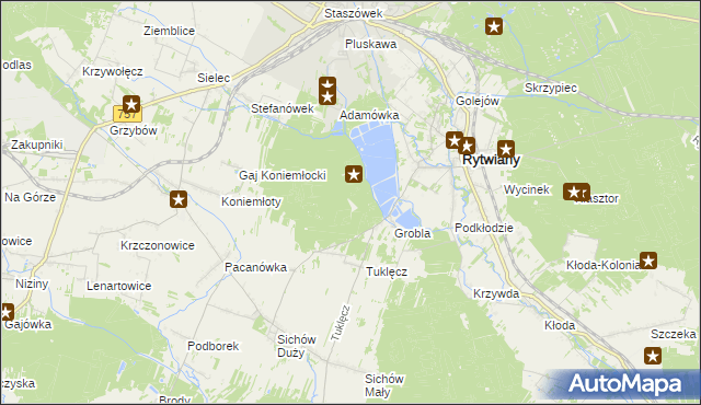 mapa Adamówka gmina Rytwiany, Adamówka gmina Rytwiany na mapie Targeo