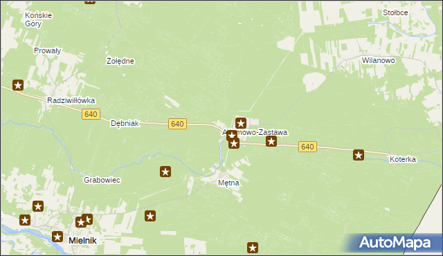 mapa Adamowo-Zastawa, Adamowo-Zastawa na mapie Targeo