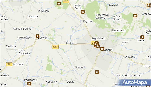 mapa Aleksandrów gmina Sanniki, Aleksandrów gmina Sanniki na mapie Targeo