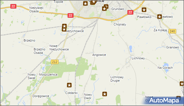 mapa Angowice, Angowice na mapie Targeo