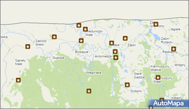 mapa Antomieszki, Antomieszki na mapie Targeo