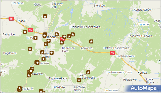 mapa Apolonka gmina Janów, Apolonka gmina Janów na mapie Targeo