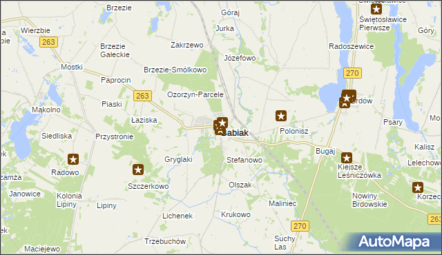 mapa Babiak powiat kolski, Babiak powiat kolski na mapie Targeo