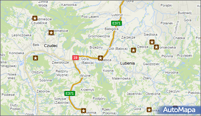 mapa Babica gmina Czudec, Babica gmina Czudec na mapie Targeo