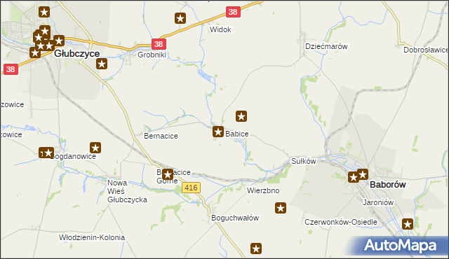 mapa Babice gmina Baborów, Babice gmina Baborów na mapie Targeo