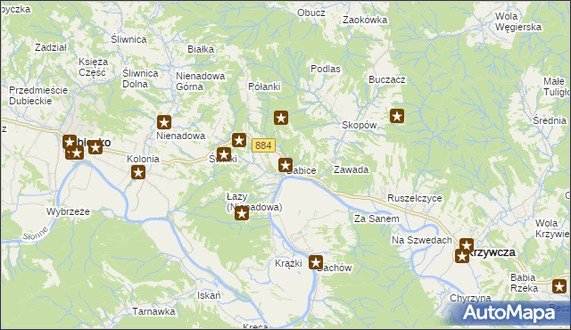 mapa Babice gmina Krzywcza, Babice gmina Krzywcza na mapie Targeo