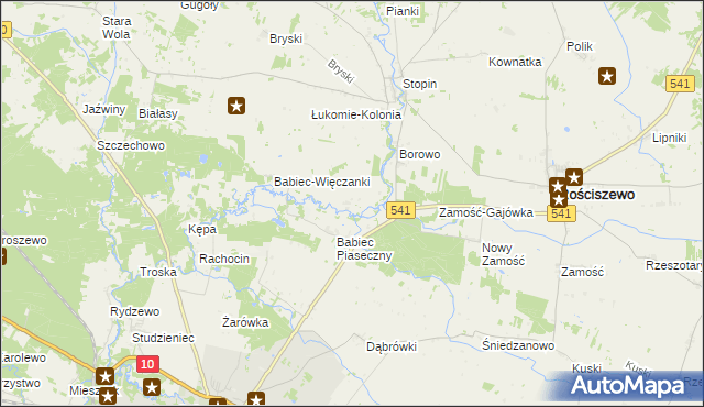 mapa Babiec Rżały, Babiec Rżały na mapie Targeo