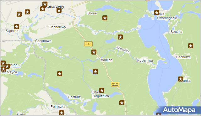 mapa Babilon gmina Chojnice, Babilon gmina Chojnice na mapie Targeo