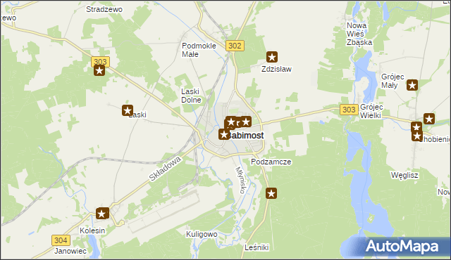 mapa Babimost, Babimost na mapie Targeo