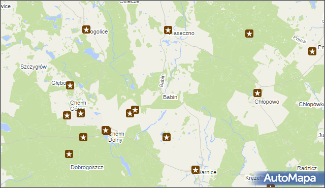 mapa Babin gmina Trzcińsko-Zdrój, Babin gmina Trzcińsko-Zdrój na mapie Targeo