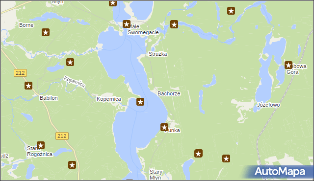 mapa Bachorze, Bachorze na mapie Targeo