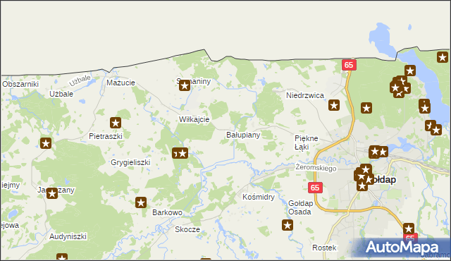 mapa Bałupiany, Bałupiany na mapie Targeo