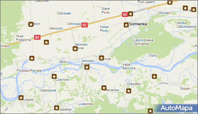 mapa Barcice gmina Somianka, Barcice gmina Somianka na mapie Targeo