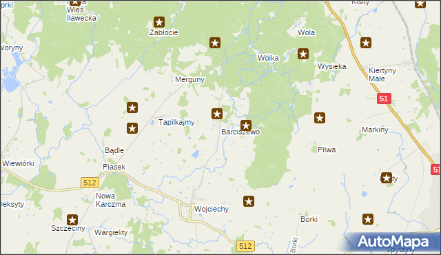 mapa Barciszewo, Barciszewo na mapie Targeo