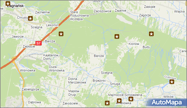 mapa Barcza, Barcza na mapie Targeo