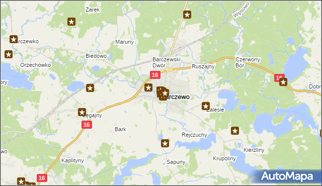 mapa Barczewo, Barczewo na mapie Targeo