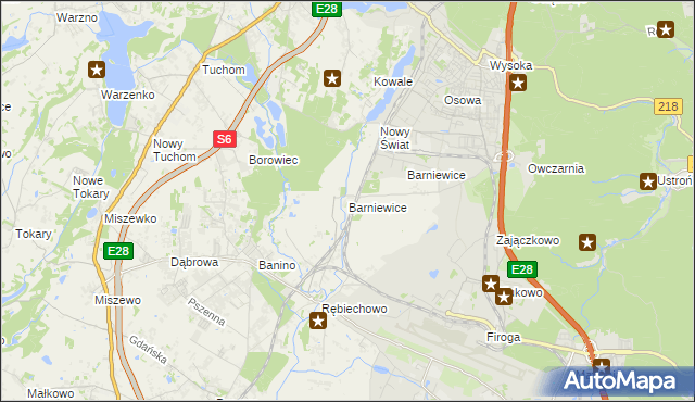 mapa Barniewice, Barniewice na mapie Targeo