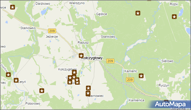 mapa Barnowo, Barnowo na mapie Targeo