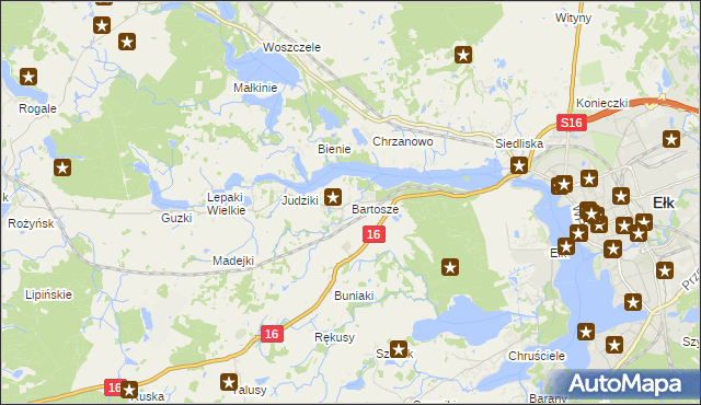 mapa Bartosze, Bartosze na mapie Targeo