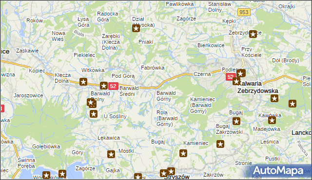 mapa Barwałd Górny, Barwałd Górny na mapie Targeo