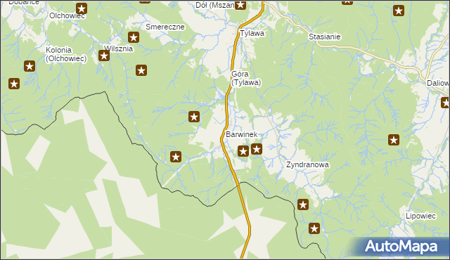 mapa Barwinek gmina Dukla, Barwinek gmina Dukla na mapie Targeo