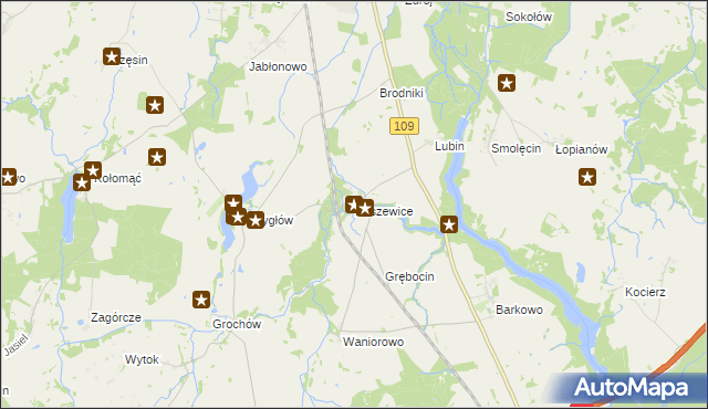 mapa Baszewice, Baszewice na mapie Targeo