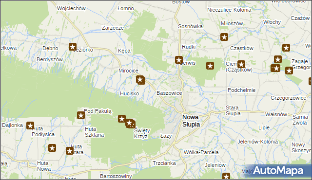 mapa Baszowice, Baszowice na mapie Targeo