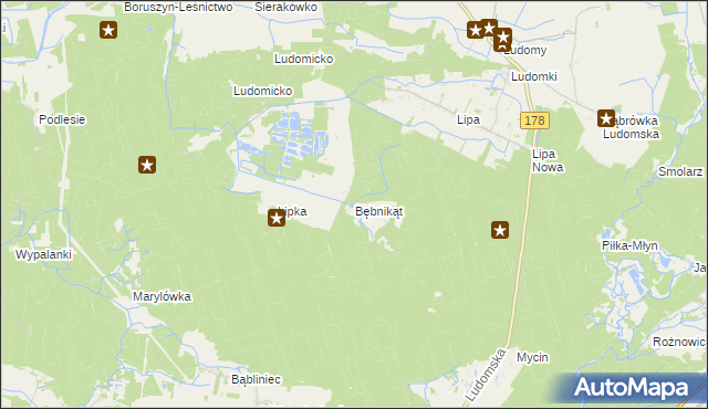 mapa Bębnikąt gmina Oborniki, Bębnikąt gmina Oborniki na mapie Targeo