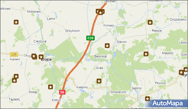 mapa Bębnikąt gmina Rymań, Bębnikąt gmina Rymań na mapie Targeo