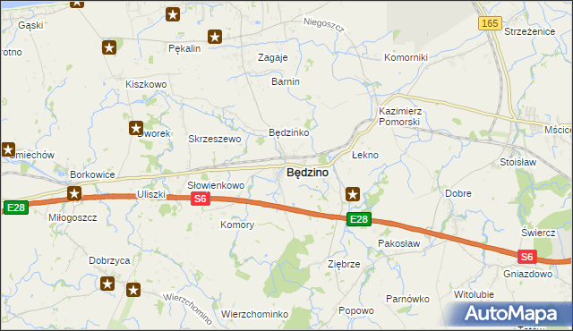 mapa Będzino, Będzino na mapie Targeo